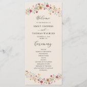 Boho Fleur sauvage Wedding Programme (Devant)