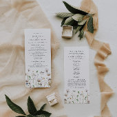 Boho Fleur sauvage Wedding Programme Ordre Des Évé