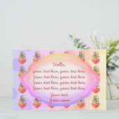 Boho fleurit coeur coloré papeterie personnalisée (Debout devant)