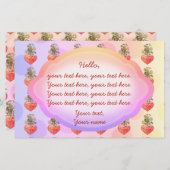 Boho fleurit coeur coloré papeterie personnalisée (Devant / Derrière)