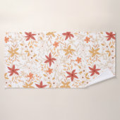 Boho fleurs abstraites récolter l'os de rouille or (Serviette de bain)