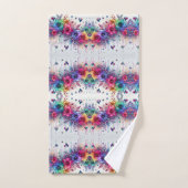 Boho Fleurs Blanches Arc-en-Ciel (Serviette à main)