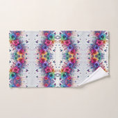 Boho Fleurs Blanches Arc-en-Ciel (Serviette à main)