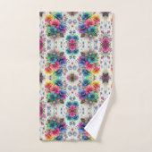 Boho Fleurs Blanches Arc-en-Ciel (Serviette à main)
