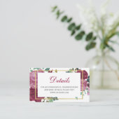 Boho fleurs détails mariages. Carte d'insertion fl (Debout devant)