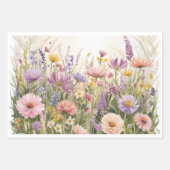 Boho Fleurs Envelopper Papier Feuille plate Ensemb (Devant)