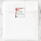 Boho Fleurs et plumes Étiquette de adresse rustiqu (Sac)