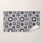 Boho fleurs Motif floral vectoriel noir et blanc (Serviette à main)