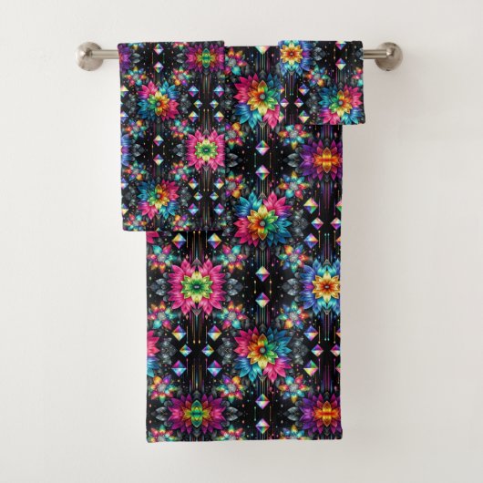 Boho Fleurs Noir Arc-en-Ciel (En situation)