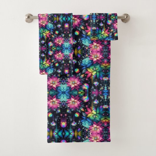 Boho Fleurs Noir Arc-en-Ciel (En situation)