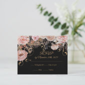 Boho Fleurs Noires Rose Rose Doré RSVP Sur Mesure (Debout devant)