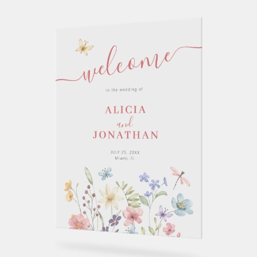 Boho fleurs sauvages accueil mariage (Angle)