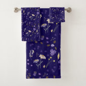 Boho Fleurs Sauvages Aquarelle Bleu Marine (En situation)