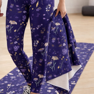 Boho Fleurs Sauvages Aquarelle Bleu Marine 