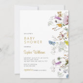 Boho Fleurs sauvages Baby shower Invitation (Devant)