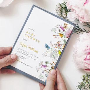 Boho Fleurs sauvages Baby shower Invitation