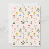 Boho Fleurs sauvages Bee Baby shower Invitation (Dos)