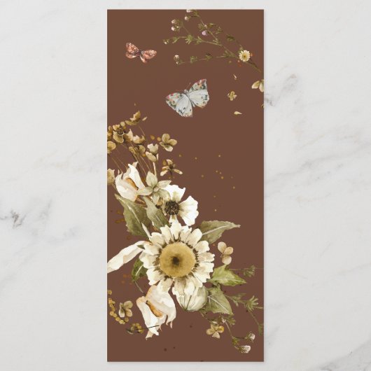 Boho Fleurs sauvages d'automne | Menu Mariage (Dos)