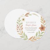 Boho Fleurs sauvages élégant Faire-part de mariage (Devant / Derrière)