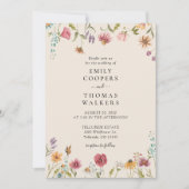 Boho Fleurs sauvages Faire-part de mariage (Devant)