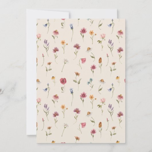 Boho Fleurs sauvages Faire-part de mariage (Dos)