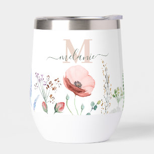 Boho Fleurs sauvages Nom personnalisé Monogramme