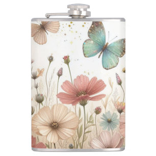 Boho Fleurs sauvages & papillons Flacon enveloppé