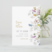 Boho Fleurs sauvages SAVE the DATE Invitation (Debout devant)