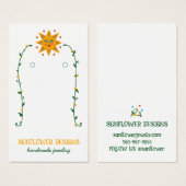 BOHO Fleurs SOLEIL Élevant Bijoux Carte d'affichag (Devant & derrière)