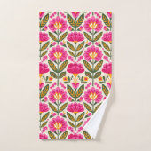 BOHO Fleurs Talavera Mexicaines Floral Rose Fuchsi (Serviette à main)