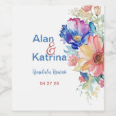 Boho Fleurs vibrantes Ensemble de Étiquettes de no (Étiquettes simples)