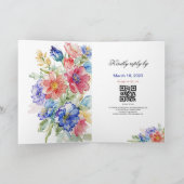 Boho Fleurs vibrantes Invitation pliée (Intérieur)