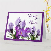 Boho fleurs violet carte tendance pour mère maman (Fleur jaune)