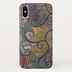 Boho Fling Swirls en Stippen iPhone X Hoesje