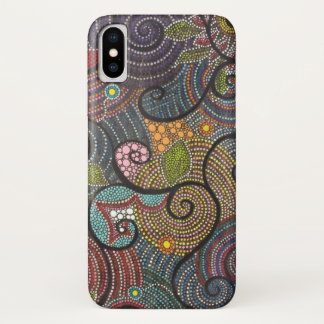 Boho Fling Swirls en Stippen iPhone X Hoesje