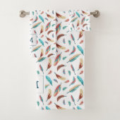 Boho Floating Feathers Motif Monogrammé (En situation)