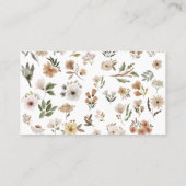 Boho Flora Baby shower Carte de visite  de carafe (Dos)
