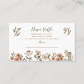 Boho Flora Baby shower Luier Raffle Visitekaartje (Voorkant)