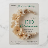 Boho Floral 3D Crescent Eid Party Invitation  (Recto)