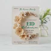 Boho Floral 3D Crescent Eid Party Invitation  (Debout devant)
