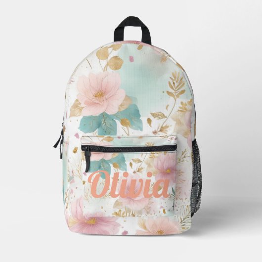 Boho Floral Aesthetic backpack Bedrukte Rugzak (Voorkant)