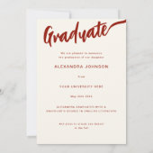 Boho Floral Afstuderen Fotoboog Elegant Script Aankondiging (Achterkant)