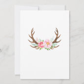 Boho Floral Antlers Vrijgezellenfeest Kaart (Achterkant)
