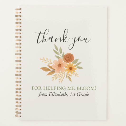 Boho Floral Aquarelle Enseignant Merci (Devant)