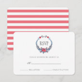 Boho Floral Aquarelle Roses rouges | RSVP (Devant / Derrière)