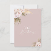 Boho Floral Arch 21e Invitation anniversaire (Dos)