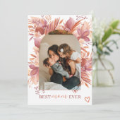 Boho floral arch beste moeder ooit foto van moeder kaart (Staand voorkant)