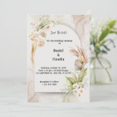 Boho Floral Arch Faire-part de mariage (Debout devant)