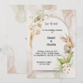 Boho Floral Arch Faire-part de mariage (Devant / Derrière)