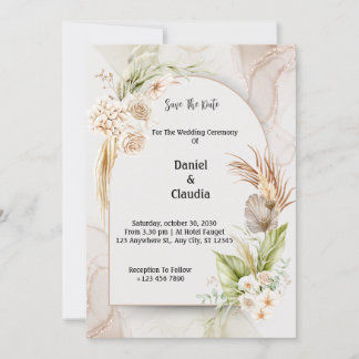 Boho Floral Arch Faire-part de mariage